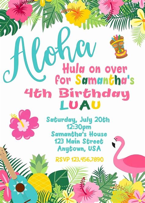 Luau Invitation Template .